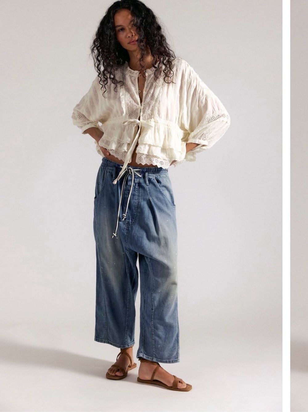 NWT Free People We The Free Fall For You Harem Linen Jeans